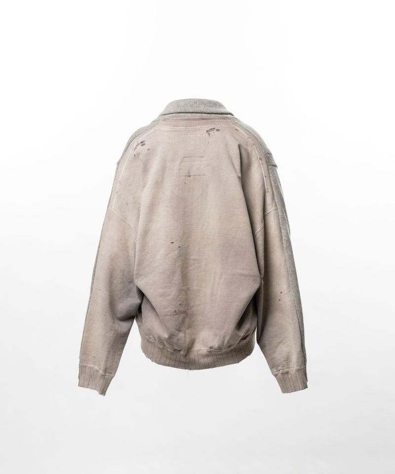 Sweatshirt Combined Knit Cardigan