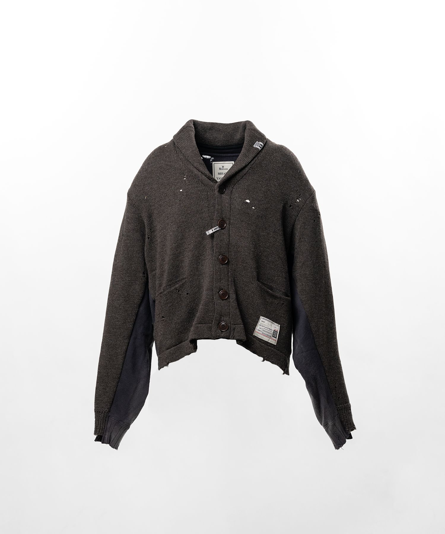 Sweatshirt Combined Knit Cardigan