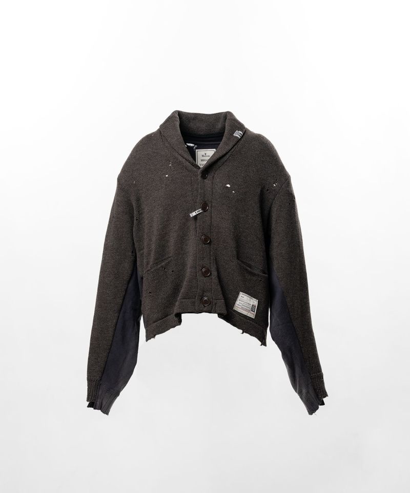 Sweatshirt Combined Knit Cardigan