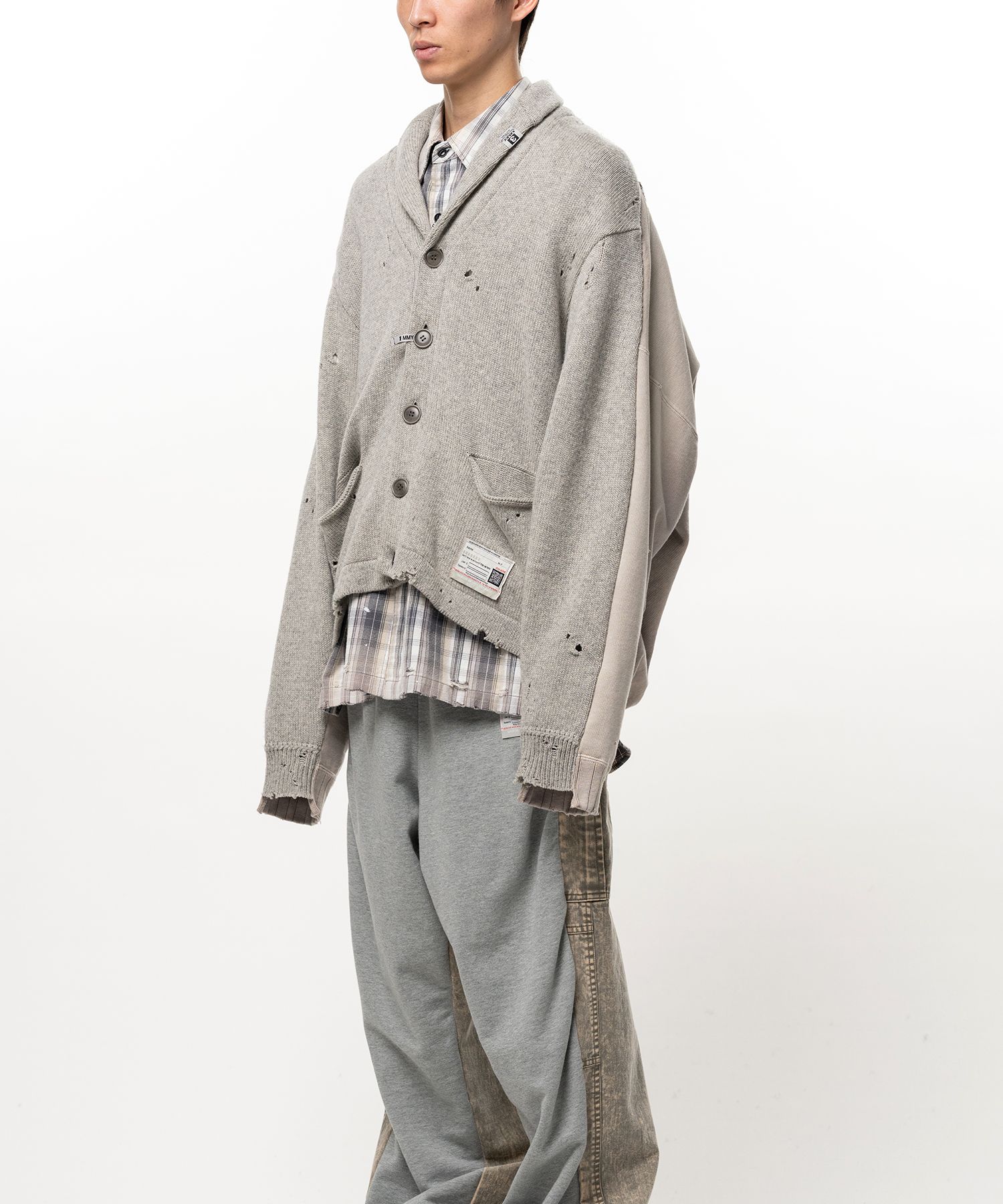 Sweatshirt Combined Knit Cardigan