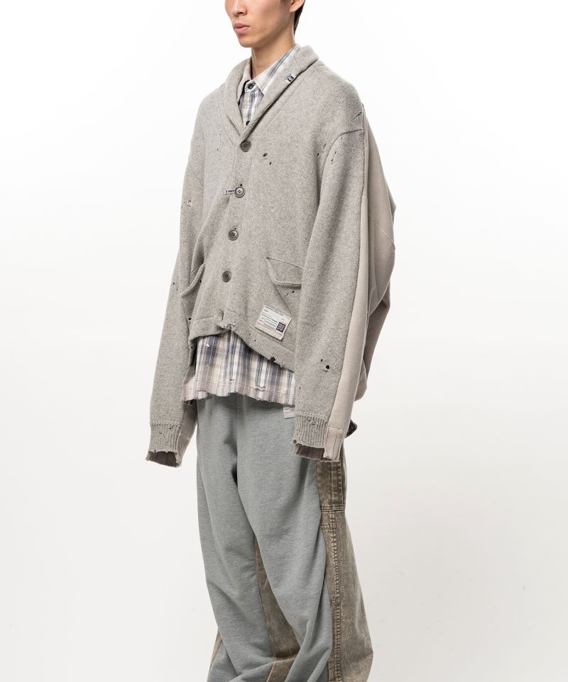 Sweatshirt Combined Knit Cardigan