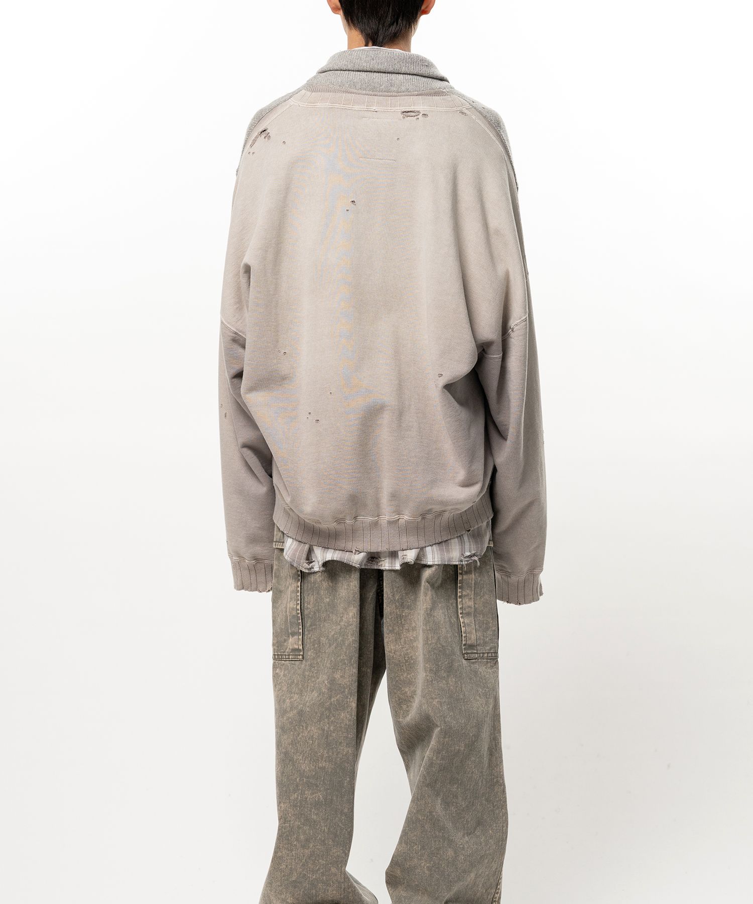 Sweatshirt Combined Knit Cardigan