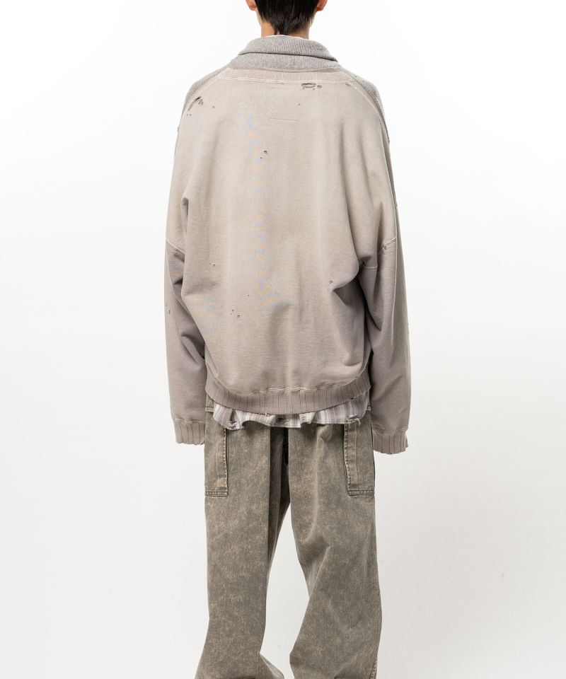 Sweatshirt Combined Knit Cardigan