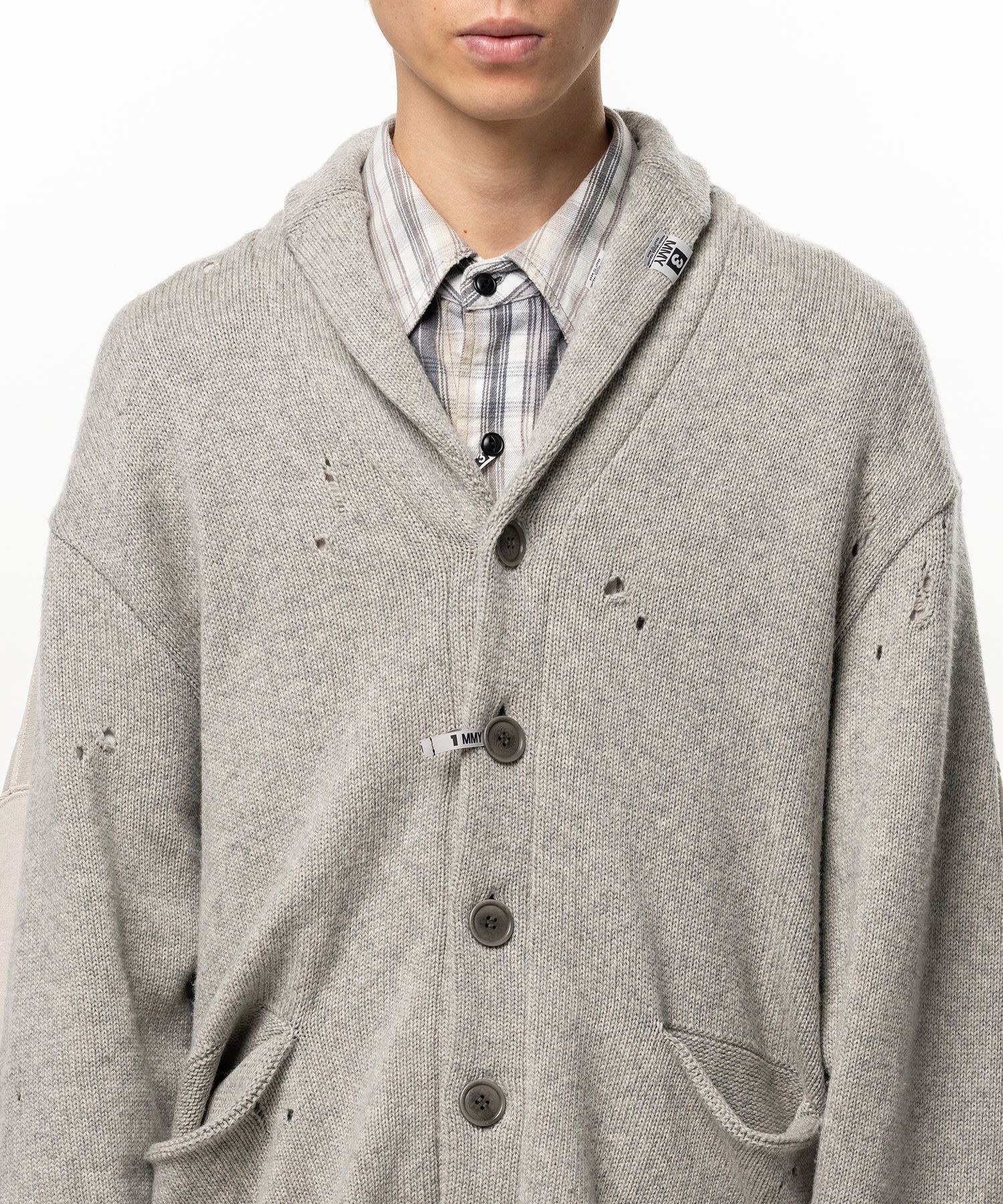 Sweatshirt Combined Knit Cardigan