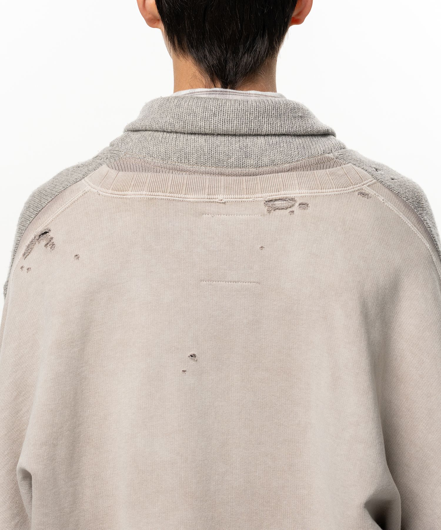 Sweatshirt Combined Knit Cardigan