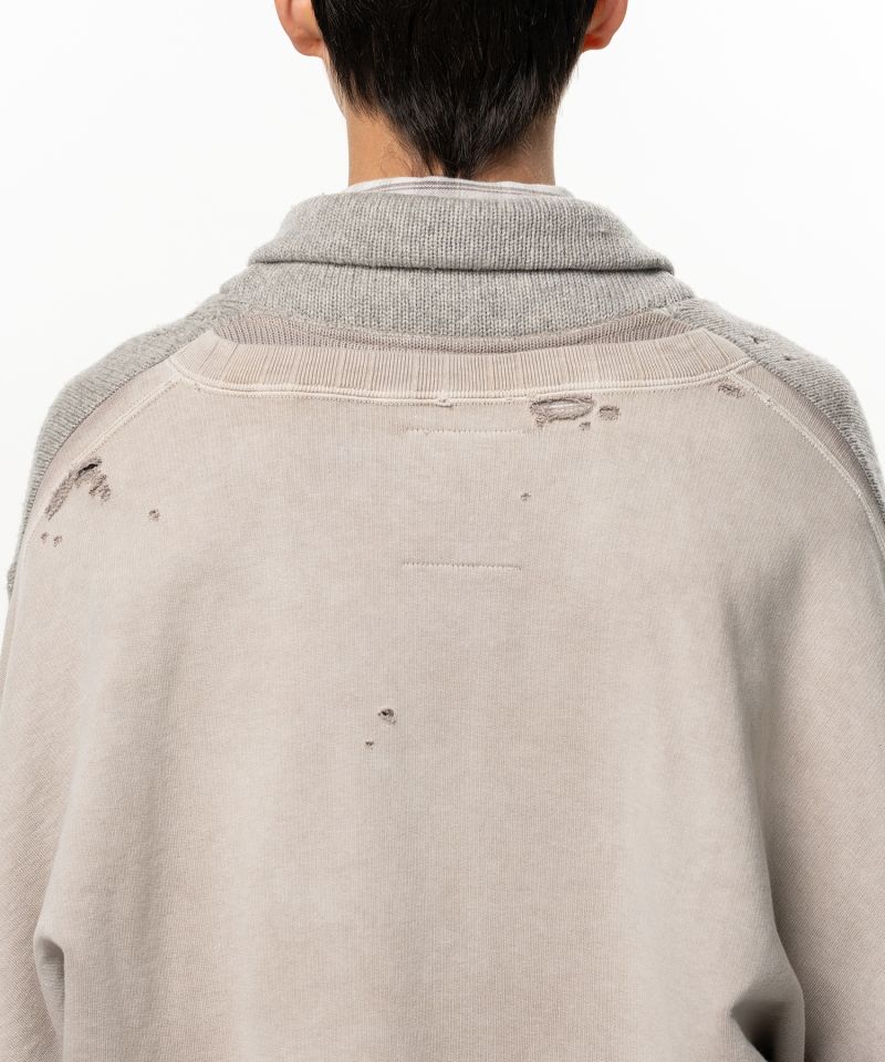 Sweatshirt Combined Knit Cardigan