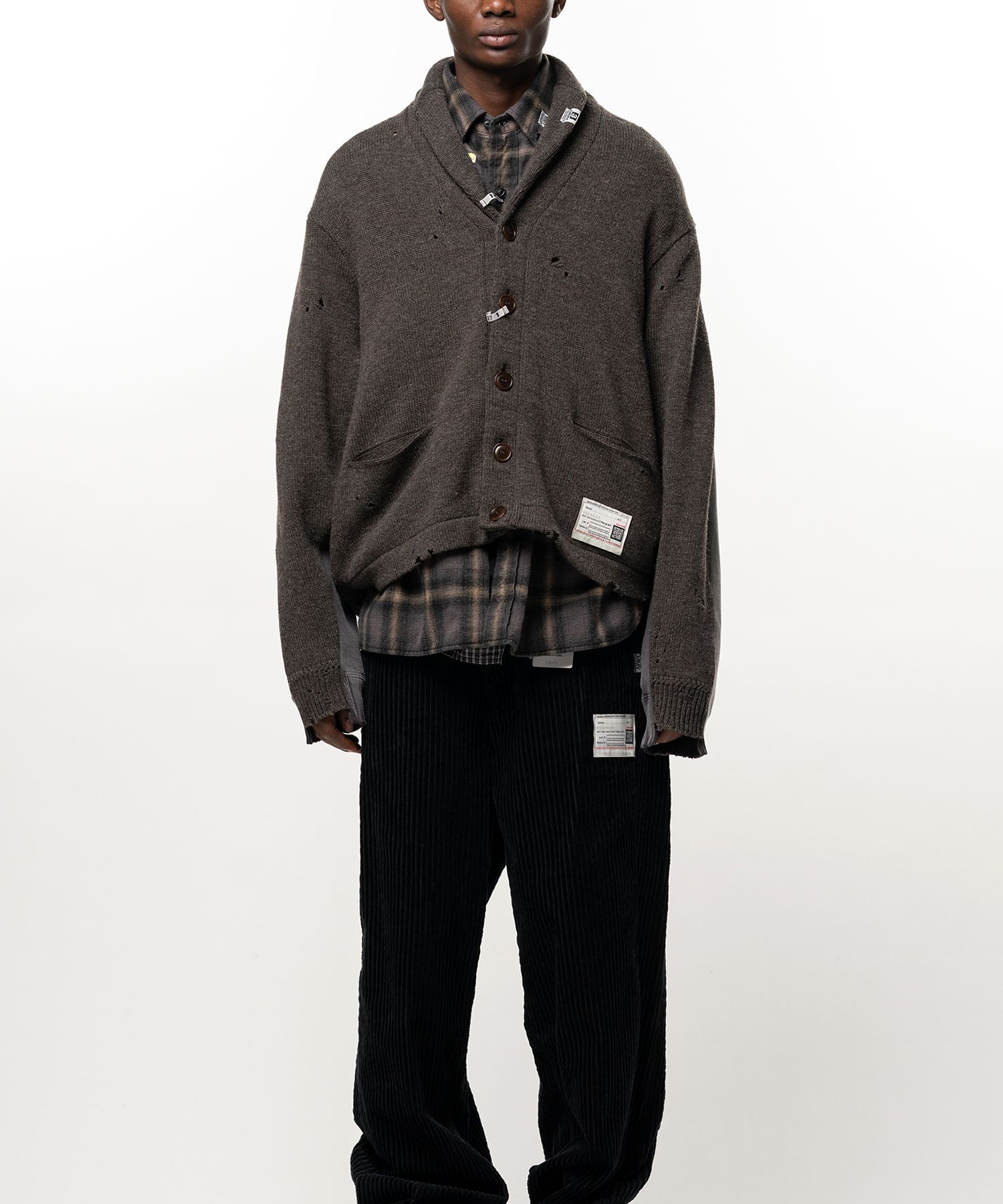 Sweatshirt Combined Knit Cardigan