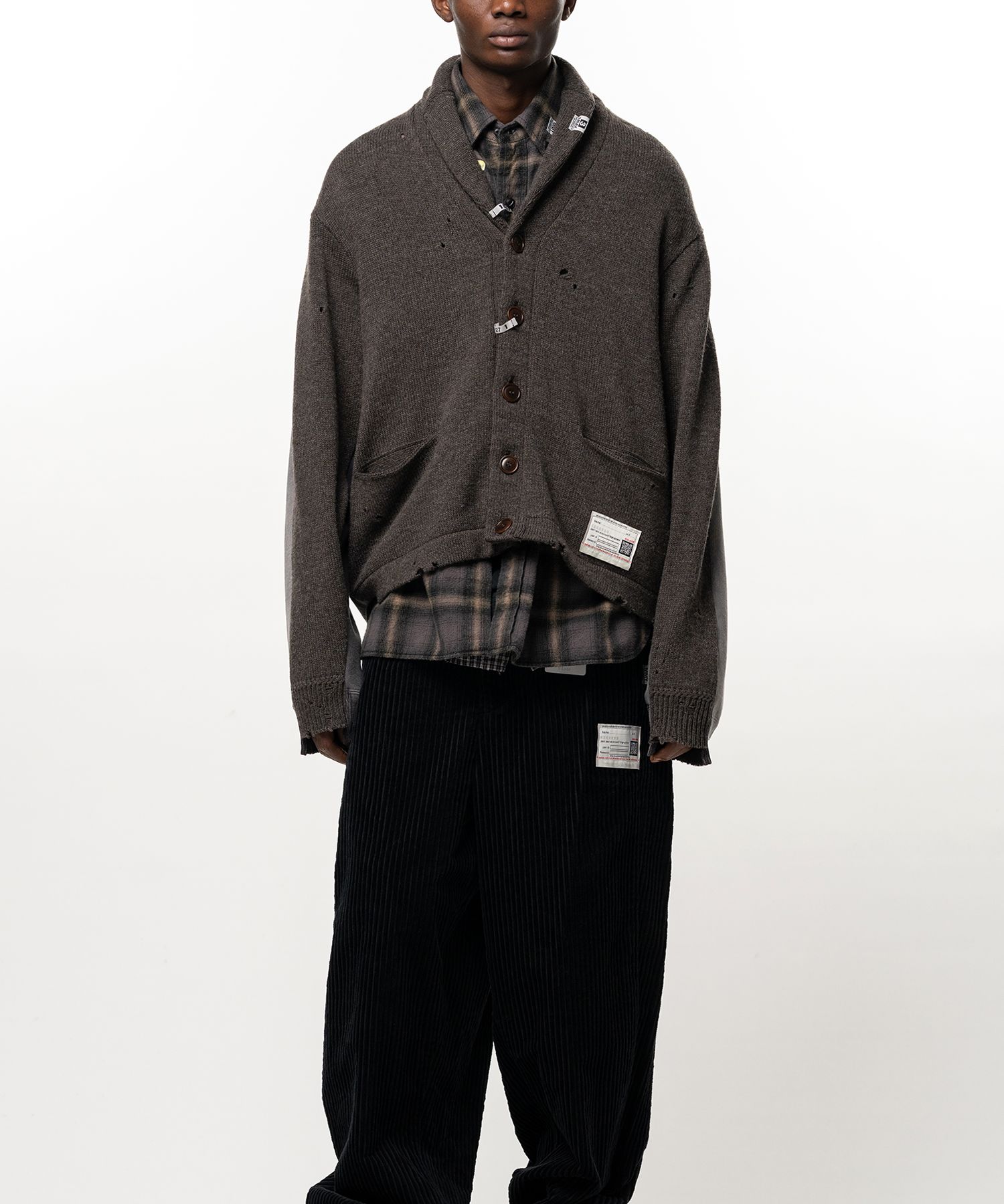 Sweatshirt Combined Knit Cardigan