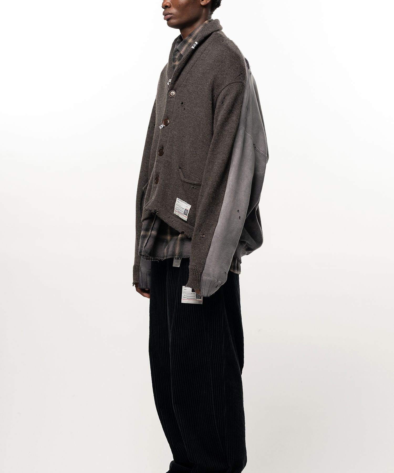 Sweatshirt Combined Knit Cardigan