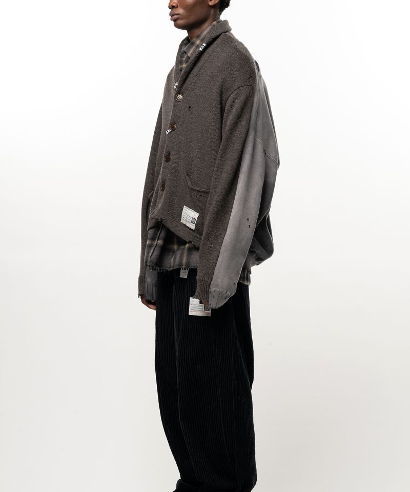 Sweatshirt Combined Knit Cardigan