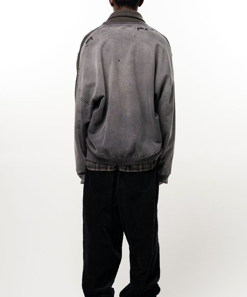 Sweatshirt Combined Knit Cardigan