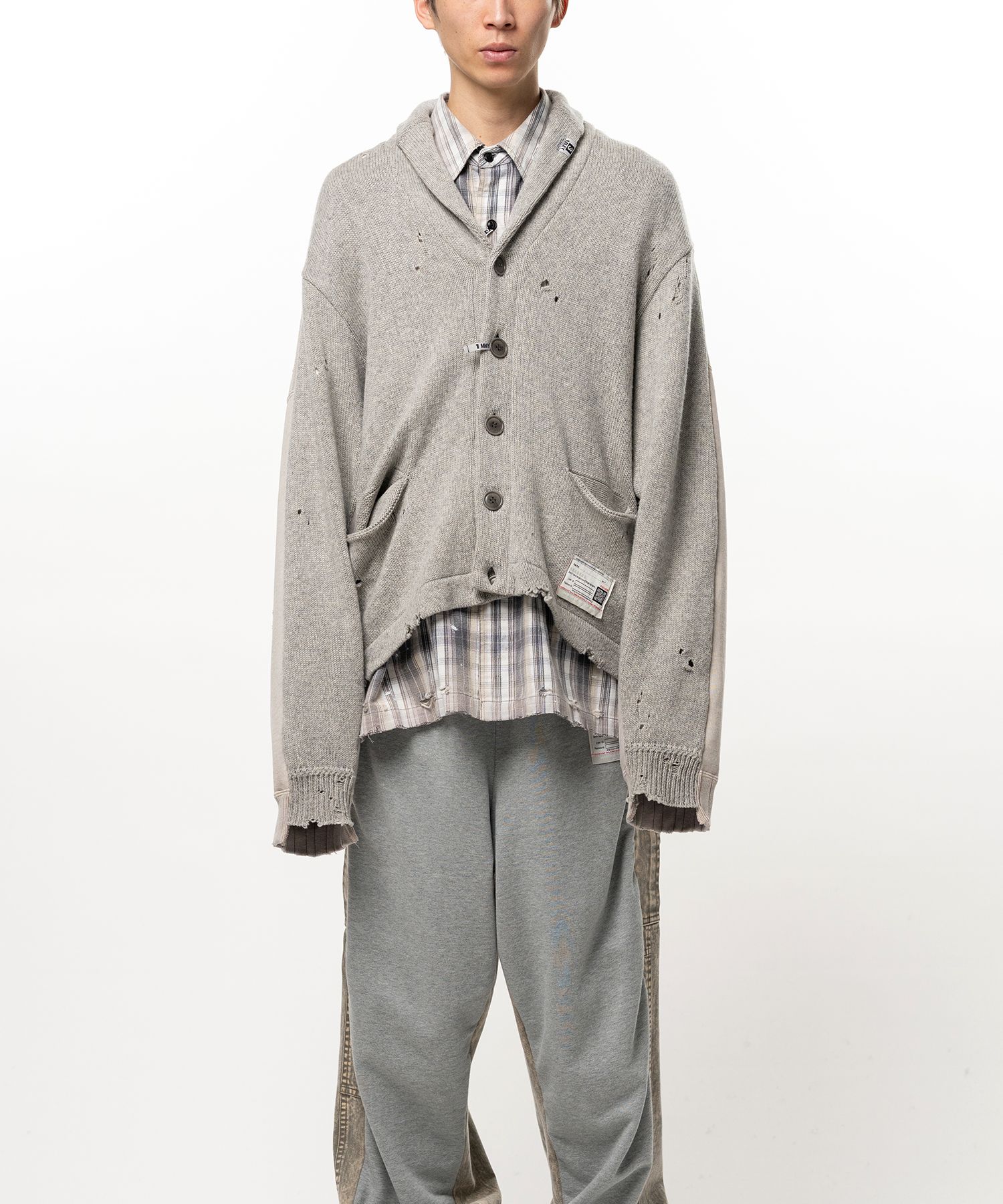 Sweatshirt Combined Knit Cardigan