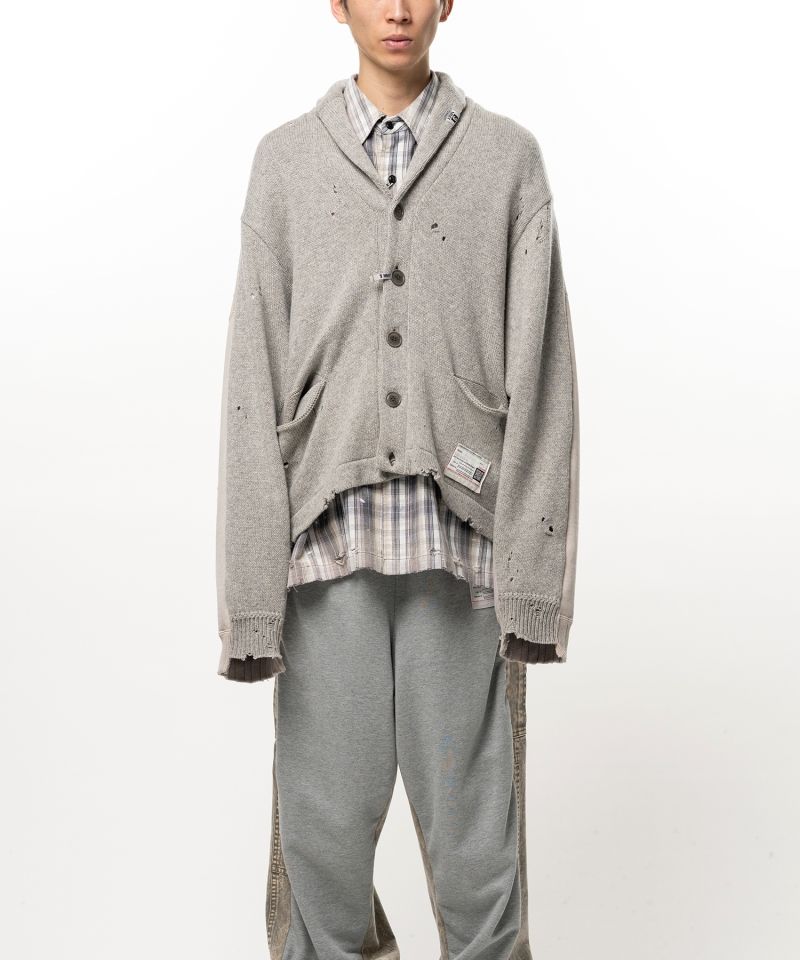Sweatshirt Combined Knit Cardigan
