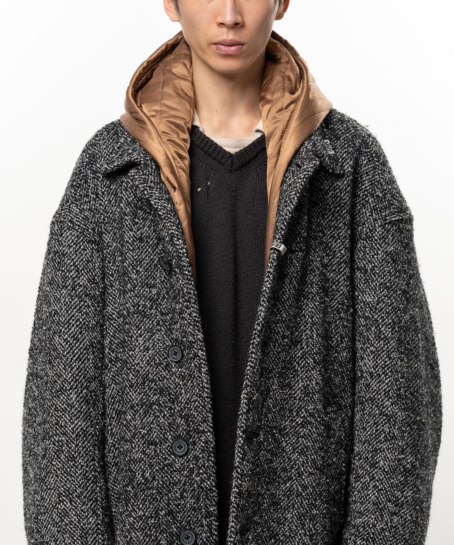 Hooded Balmacaan Coat
