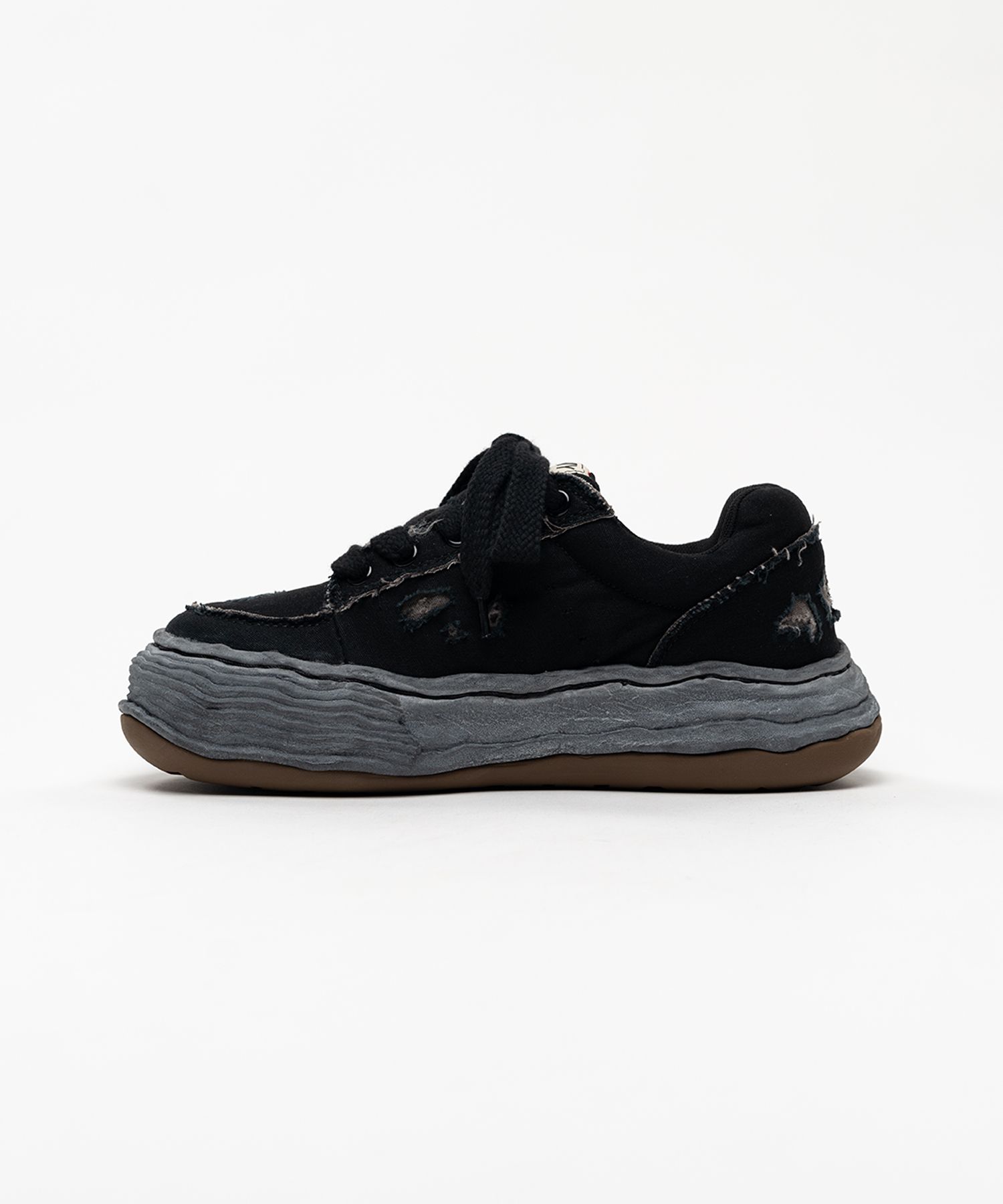 "OLIVER" OG Sole Ripped Overdye Canvas Low-top Sneakers