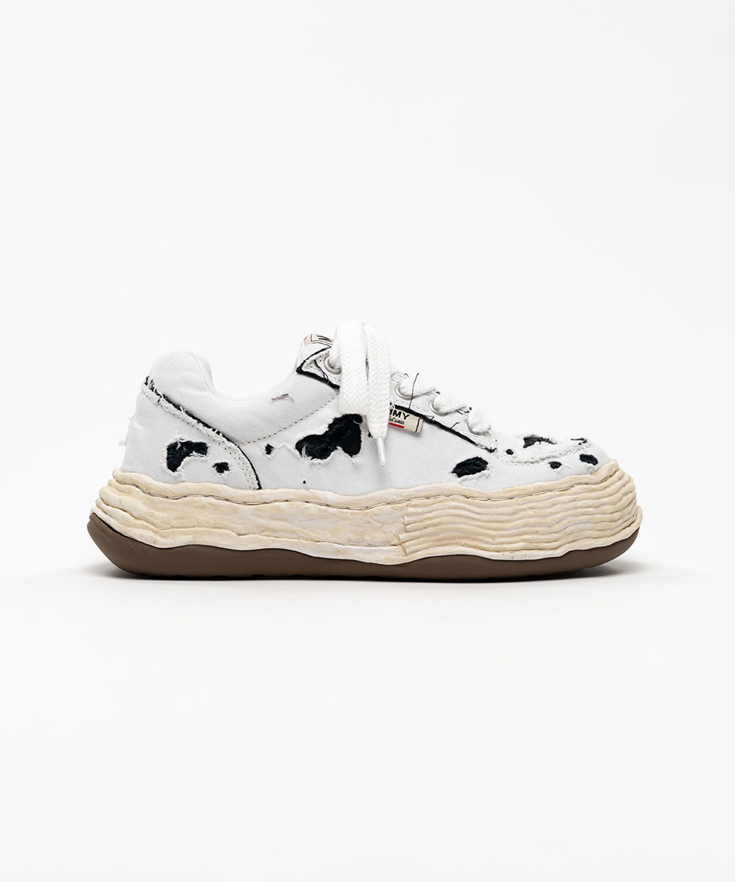 "OLIVER" OG Sole Ripped Overdye Canvas Low-top Sneakers