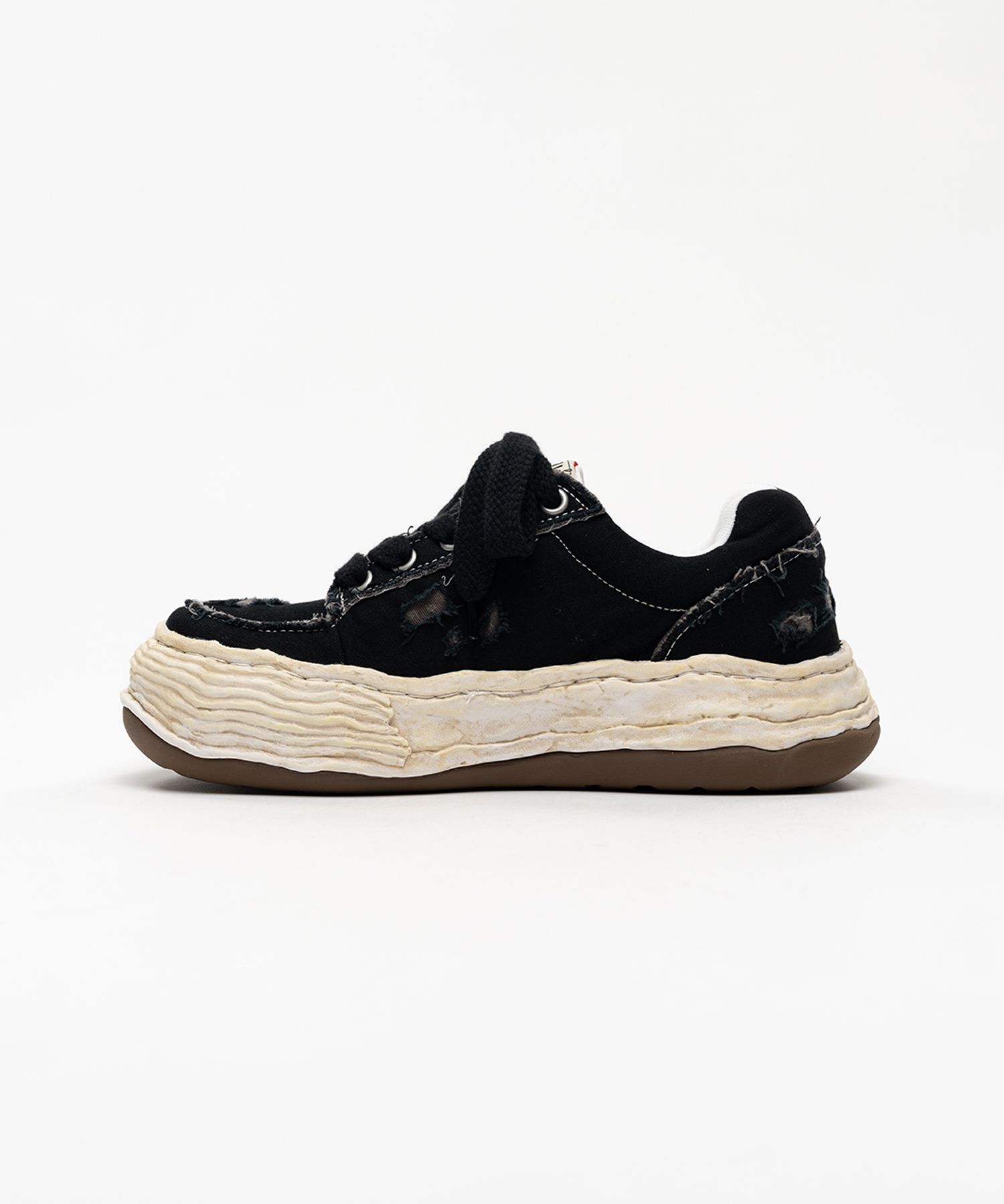 "OLIVER" OG Sole Ripped Overdye Canvas Low-top Sneakers