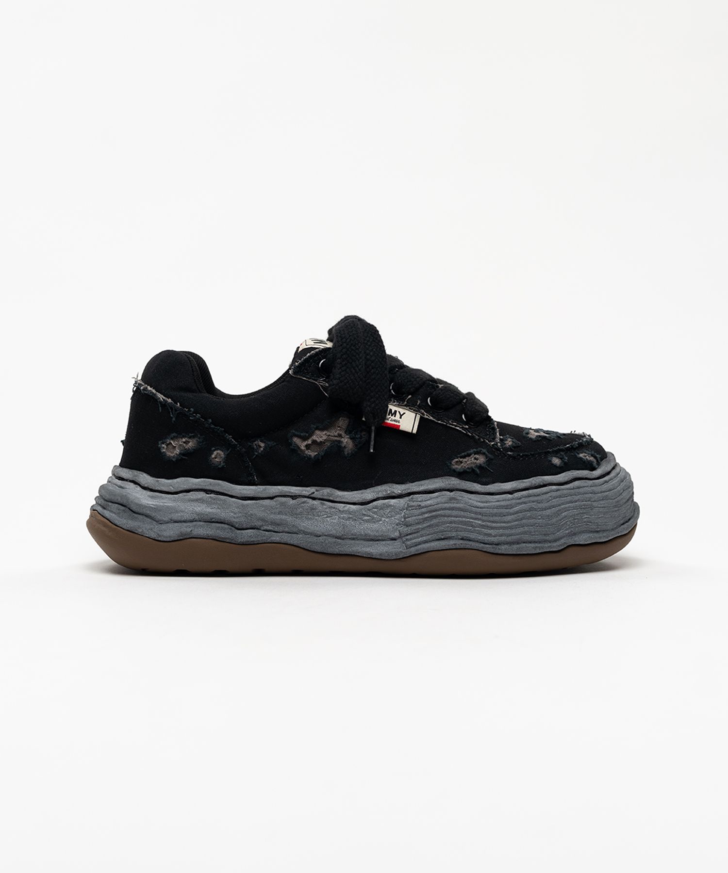 "OLIVER" OG Sole Ripped Overdye Canvas Low-top Sneakers