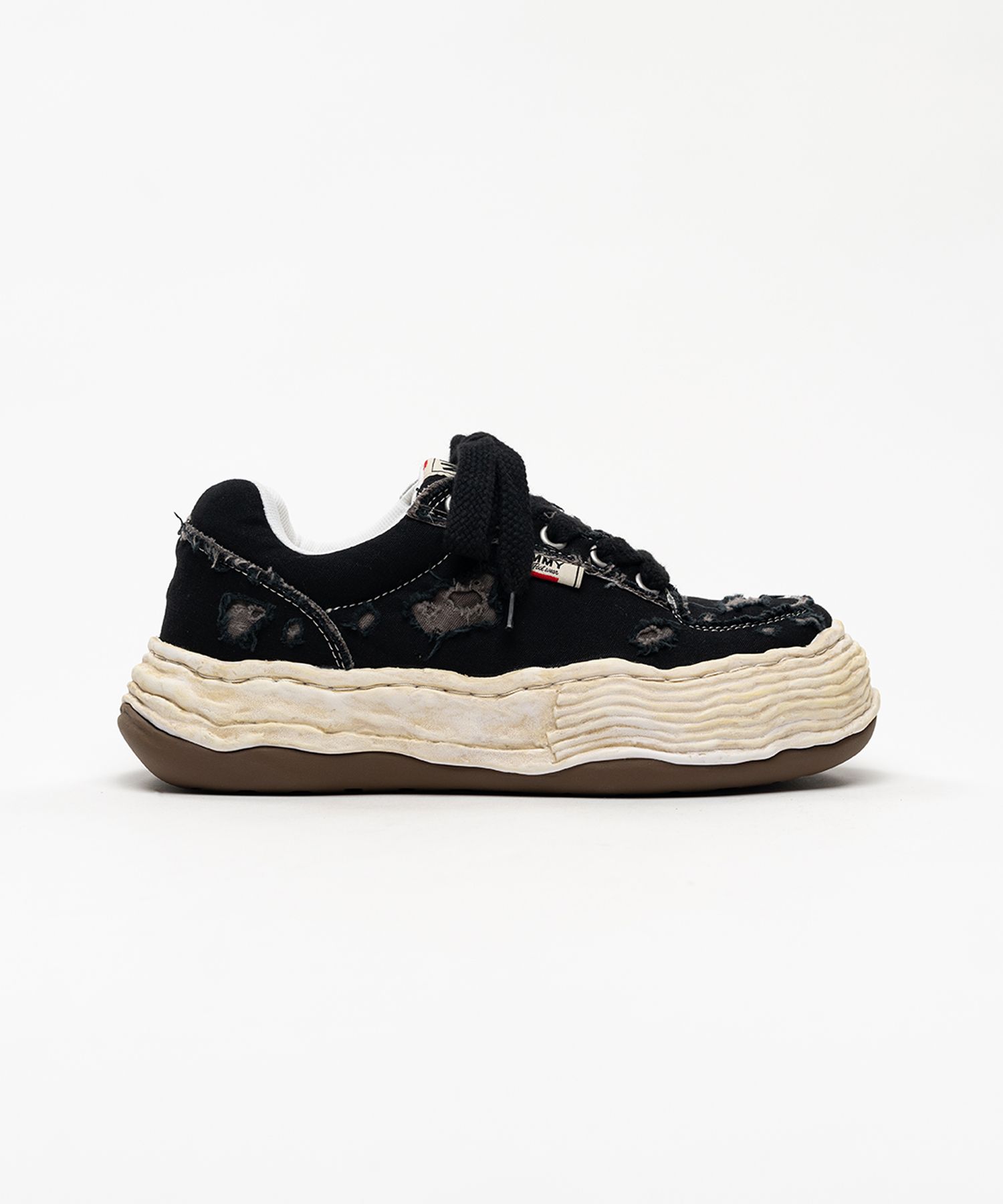 "OLIVER" OG Sole Ripped Overdye Canvas Low-top Sneakers