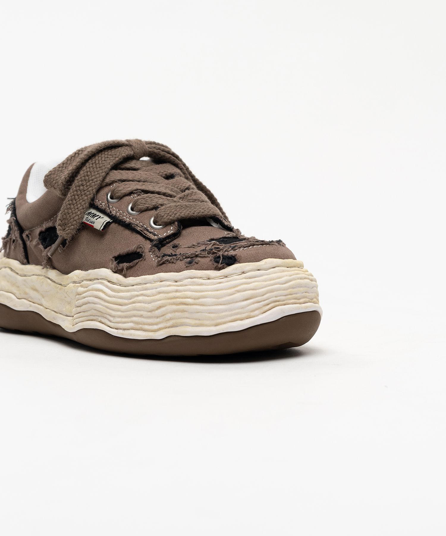 "OLIVER" OG Sole Ripped Overdye Canvas Low-top Sneakers