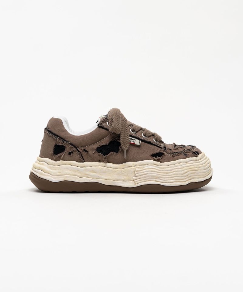 "OLIVER" OG Sole Ripped Overdye Canvas Low-top Sneakers