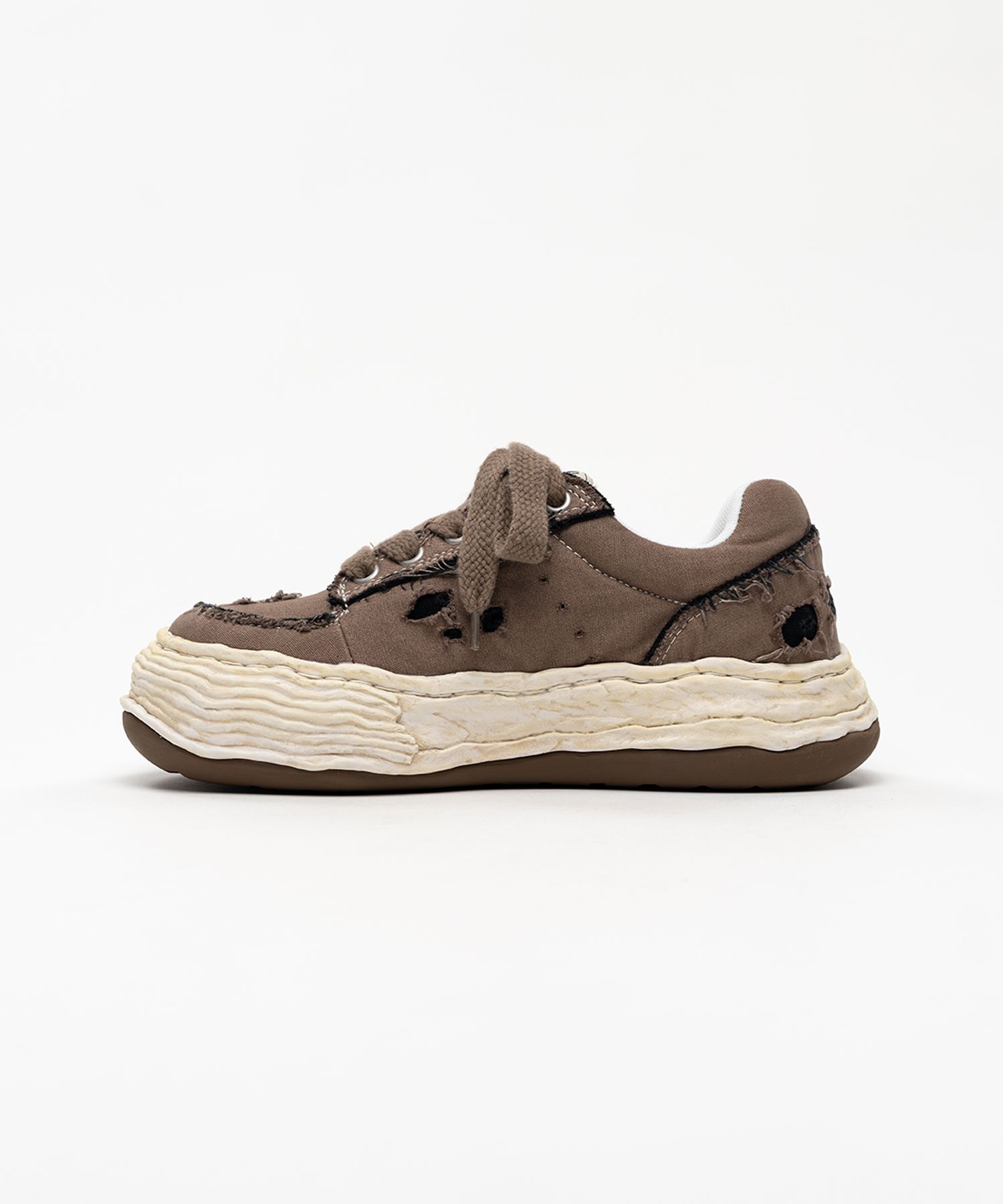 "OLIVER" OG Sole Ripped Overdye Canvas Low-top Sneakers