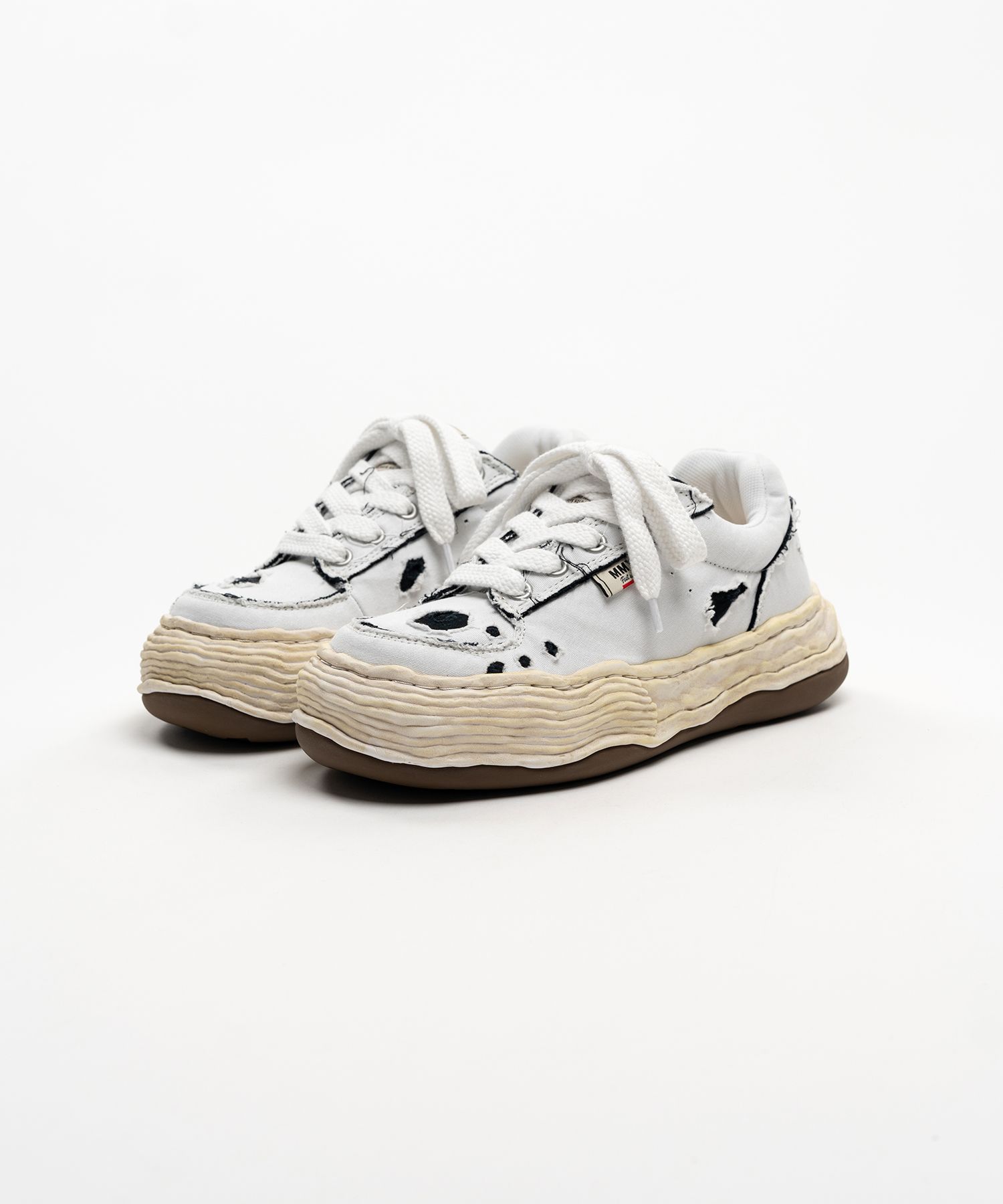 "OLIVER" OG Sole Ripped Overdye Canvas Low-top Sneakers