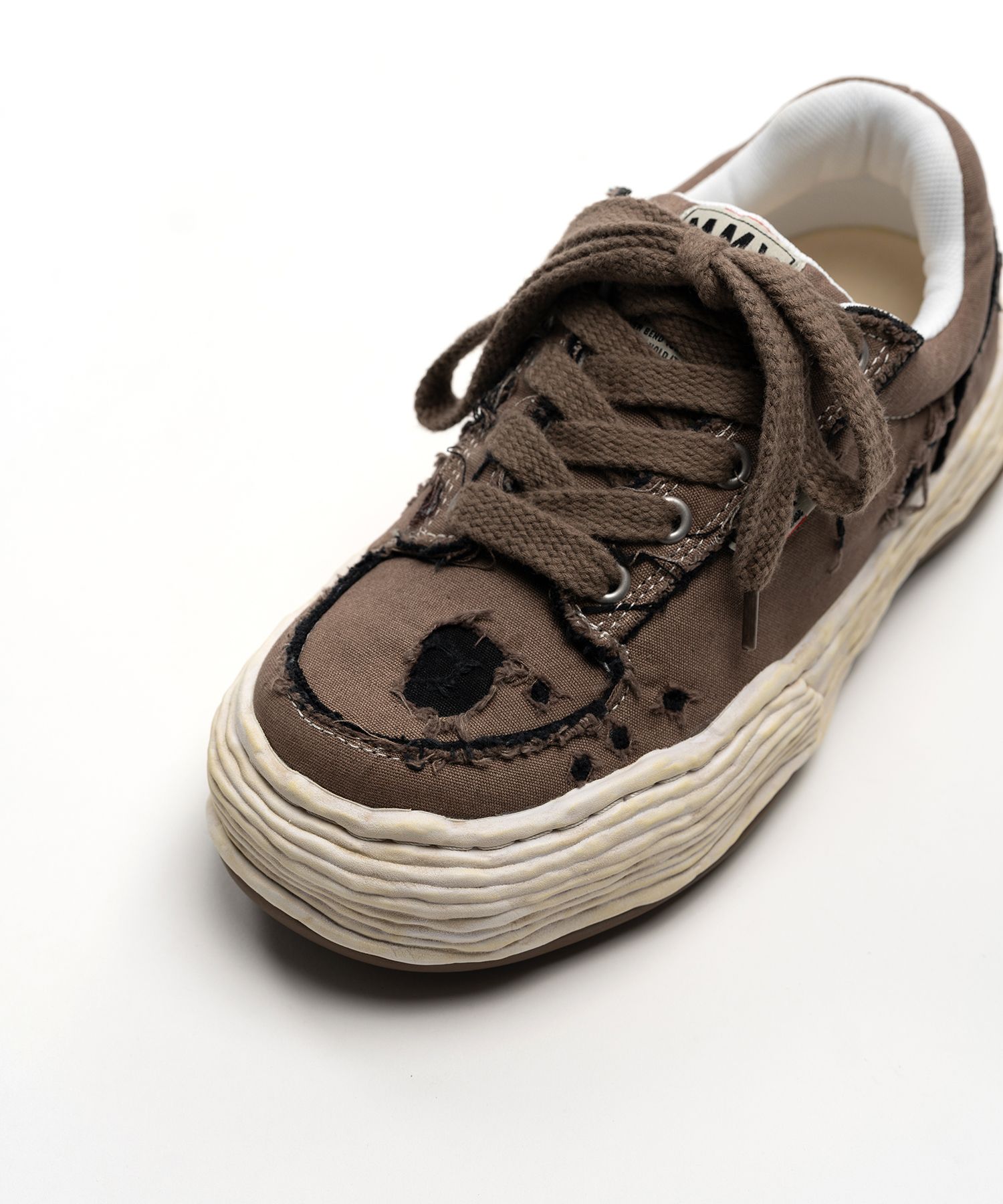 "OLIVER" OG Sole Ripped Overdye Canvas Low-top Sneakers