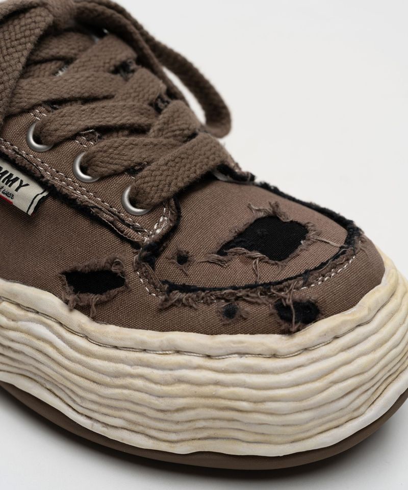 "OLIVER" OG Sole Ripped Overdye Canvas Low-top Sneakers