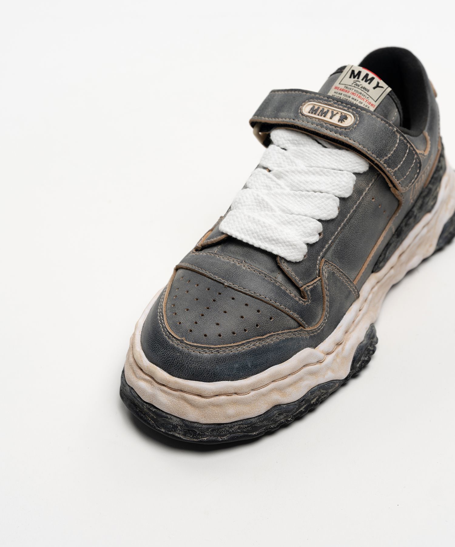"KEITH" OG Sole Overdyed Leather Low-top Sneakers