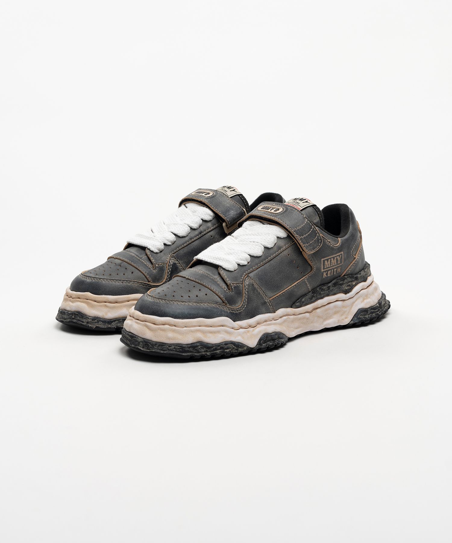"KEITH" OG Sole Overdyed Leather Low-top Sneakers