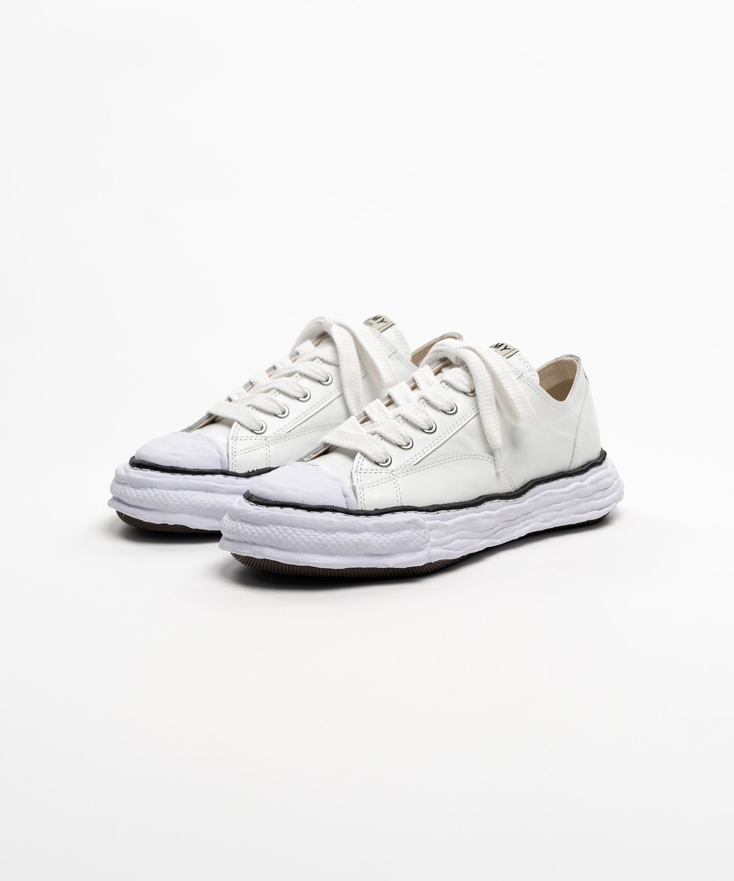 "PETERSON23" OG Sole  Wrinkled Leather Low-top Sneakers