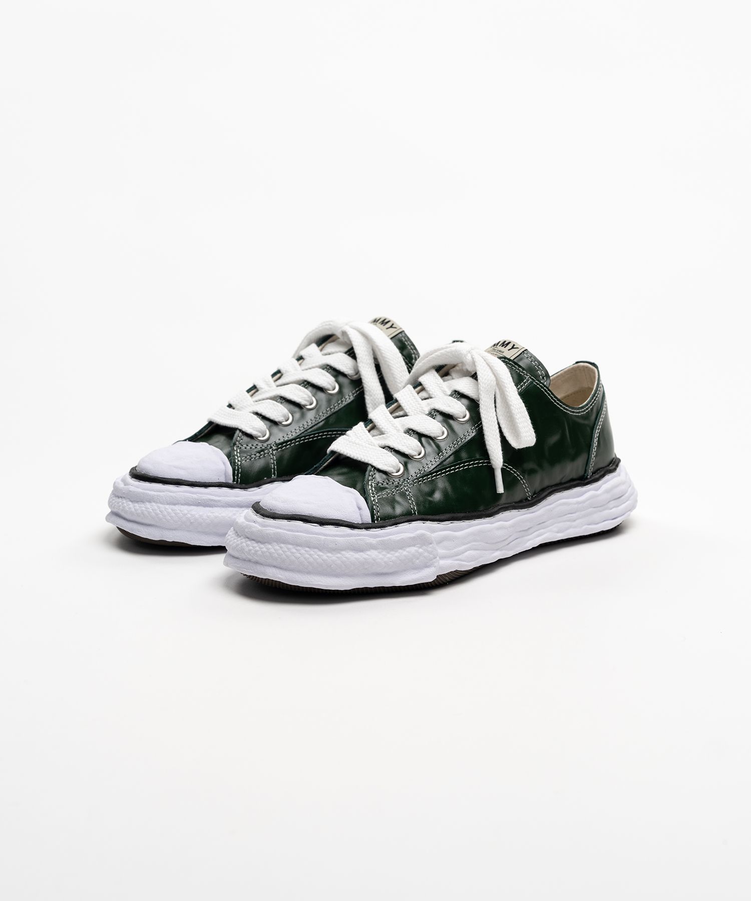 "PETERSON23" OG Sole  Wrinkled Leather Low-top Sneakers