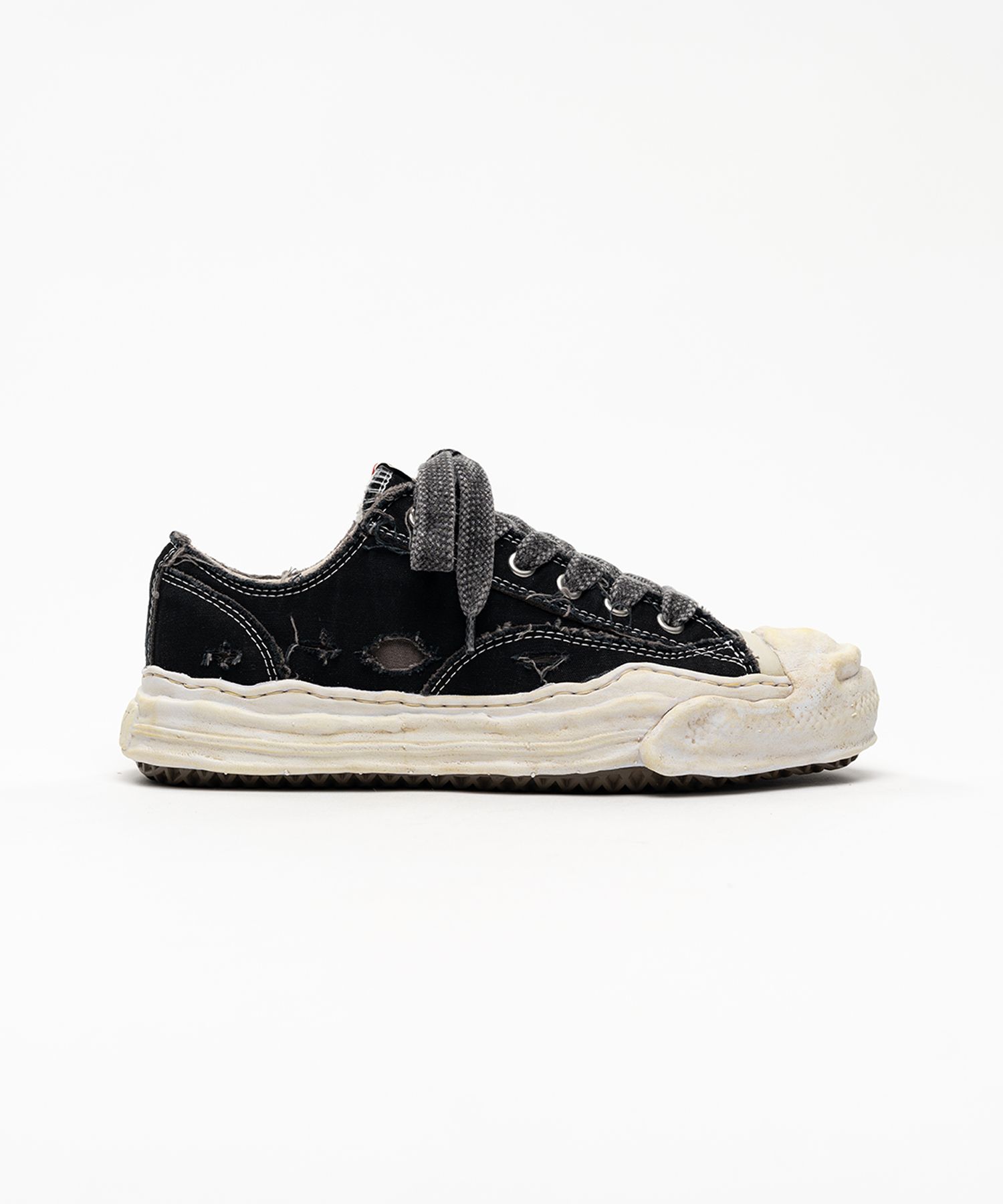 "HANK" OG Sole Ripped Overdye Canvas Low-top Sneakers