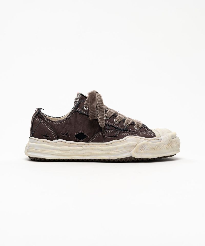 "HANK" OG Sole Ripped Overdye Canvas Low-top Sneakers