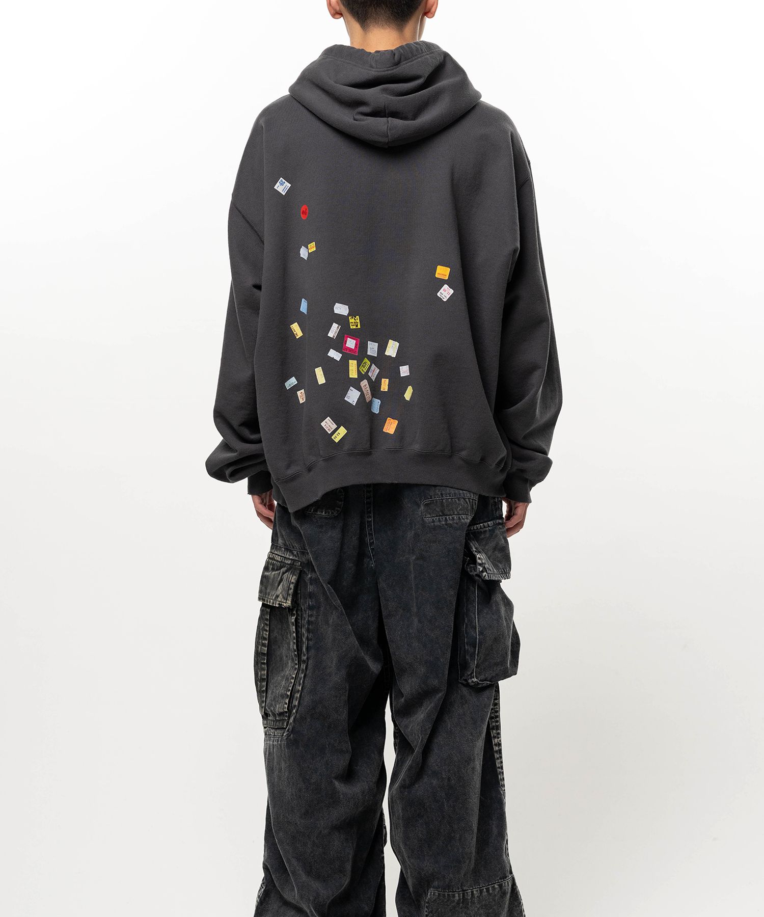 Price Tag Sticker Printed Hoodie