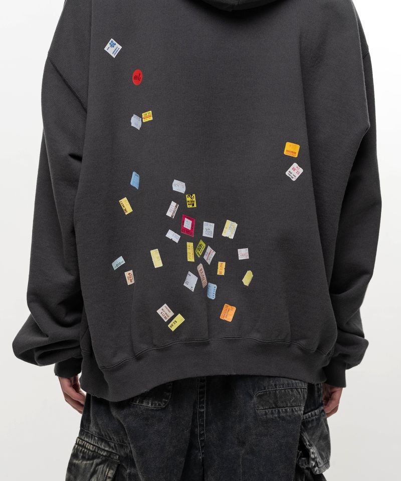 Price Tag Sticker Printed Hoodie