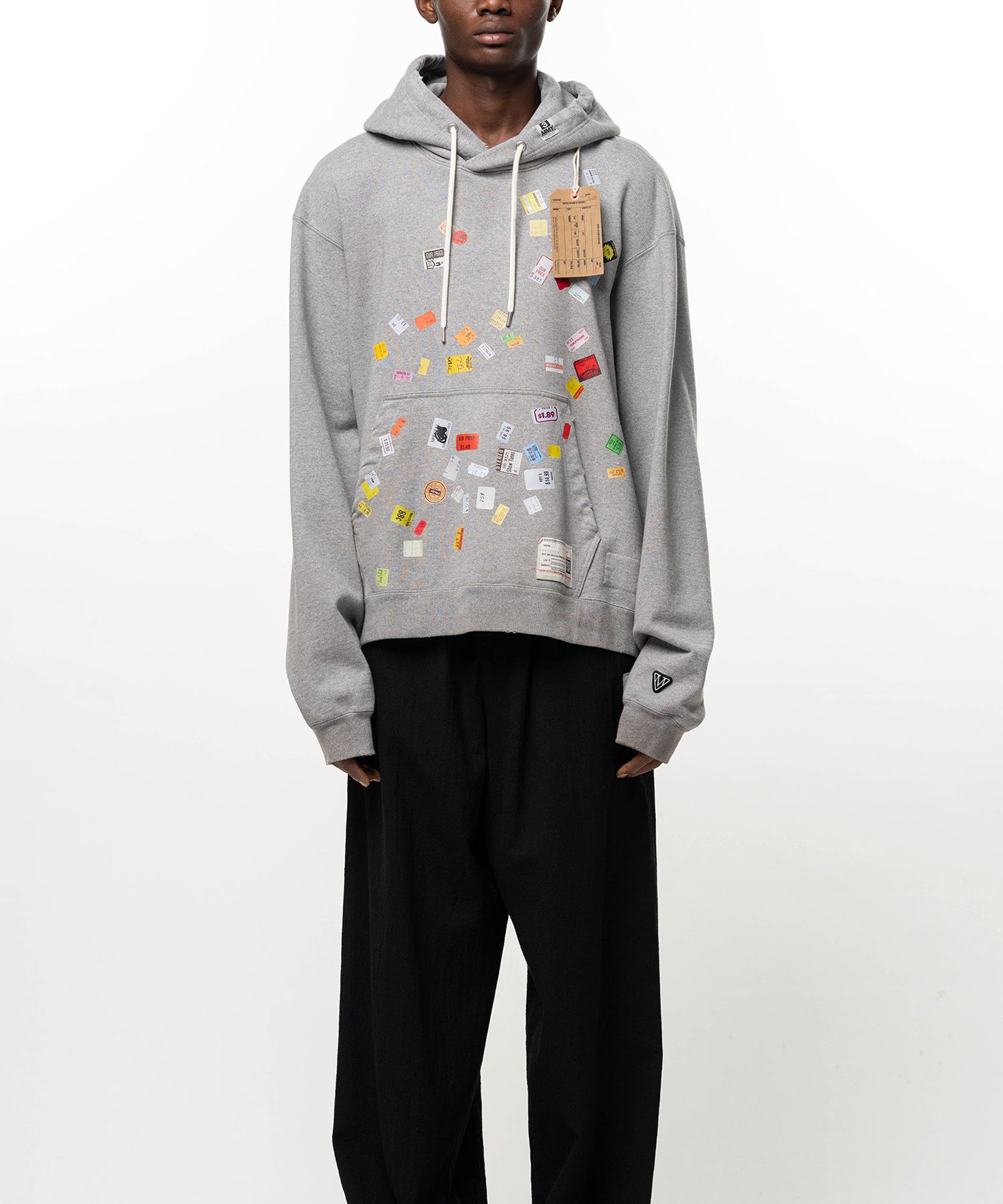 Price Tag Sticker Printed Hoodie