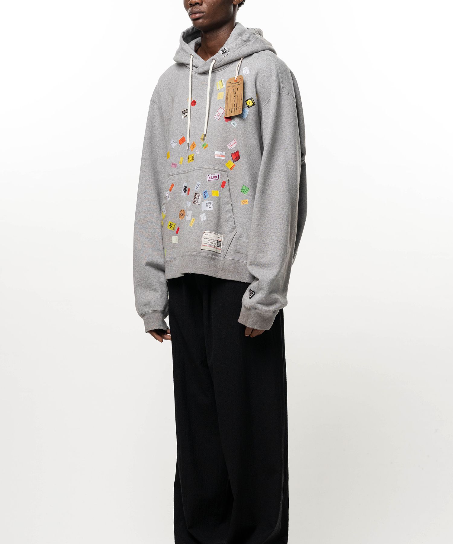 Price Tag Sticker Printed Hoodie