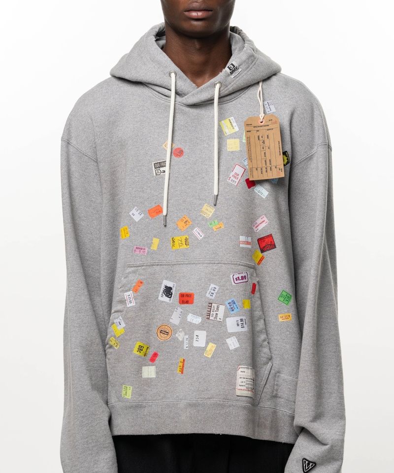 Price Tag Sticker Printed Hoodie