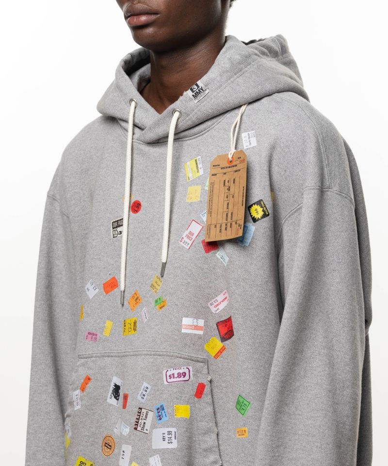 Price Tag Sticker Printed Hoodie