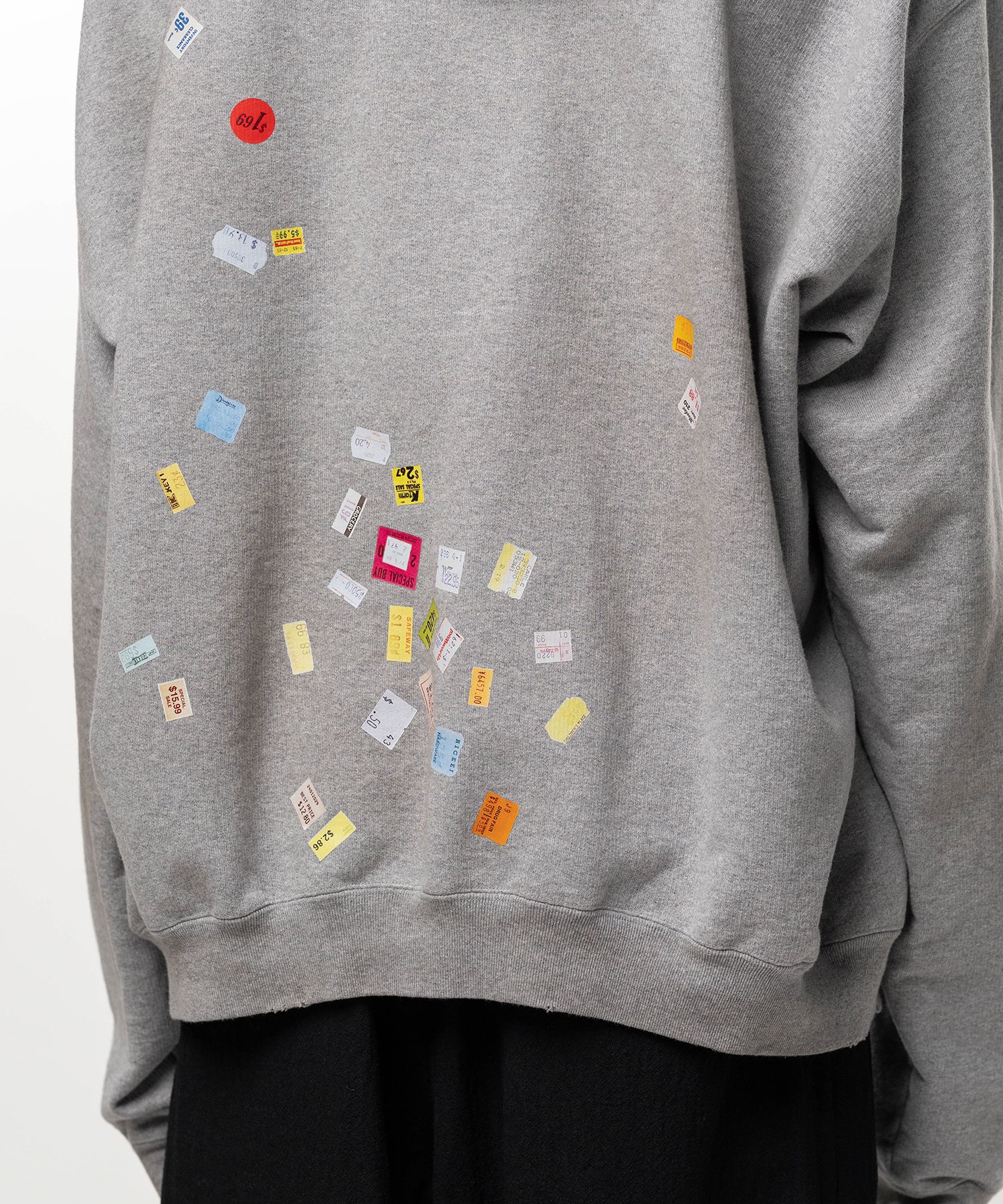 Price Tag Sticker Printed Hoodie