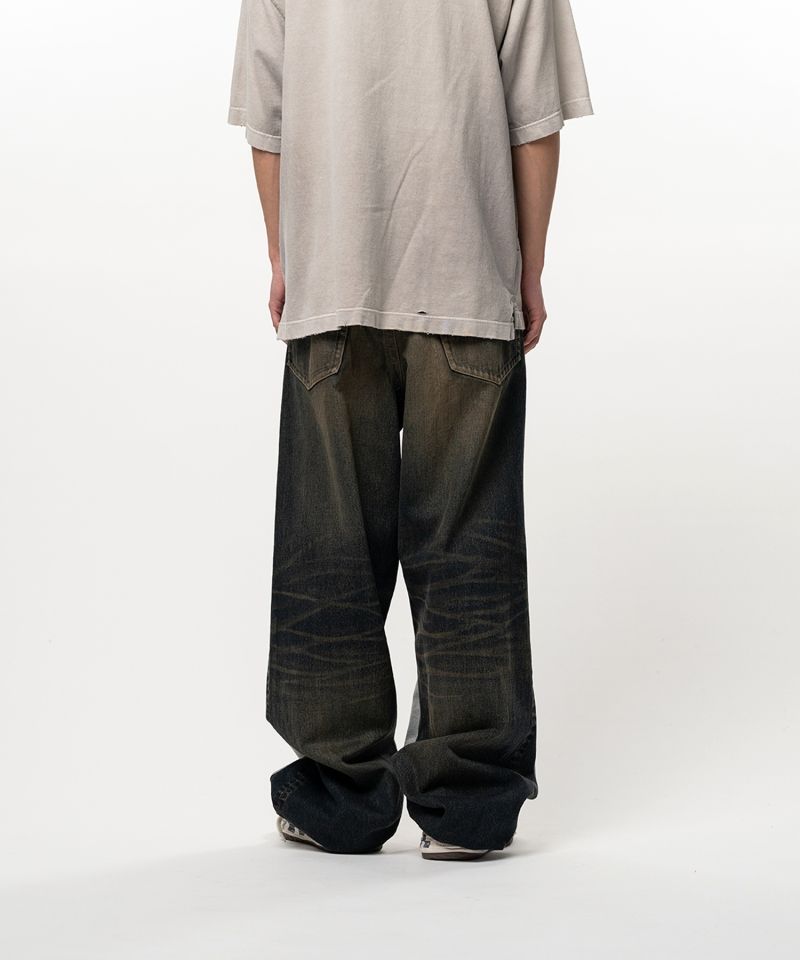 Combined Sweat Denim Pants