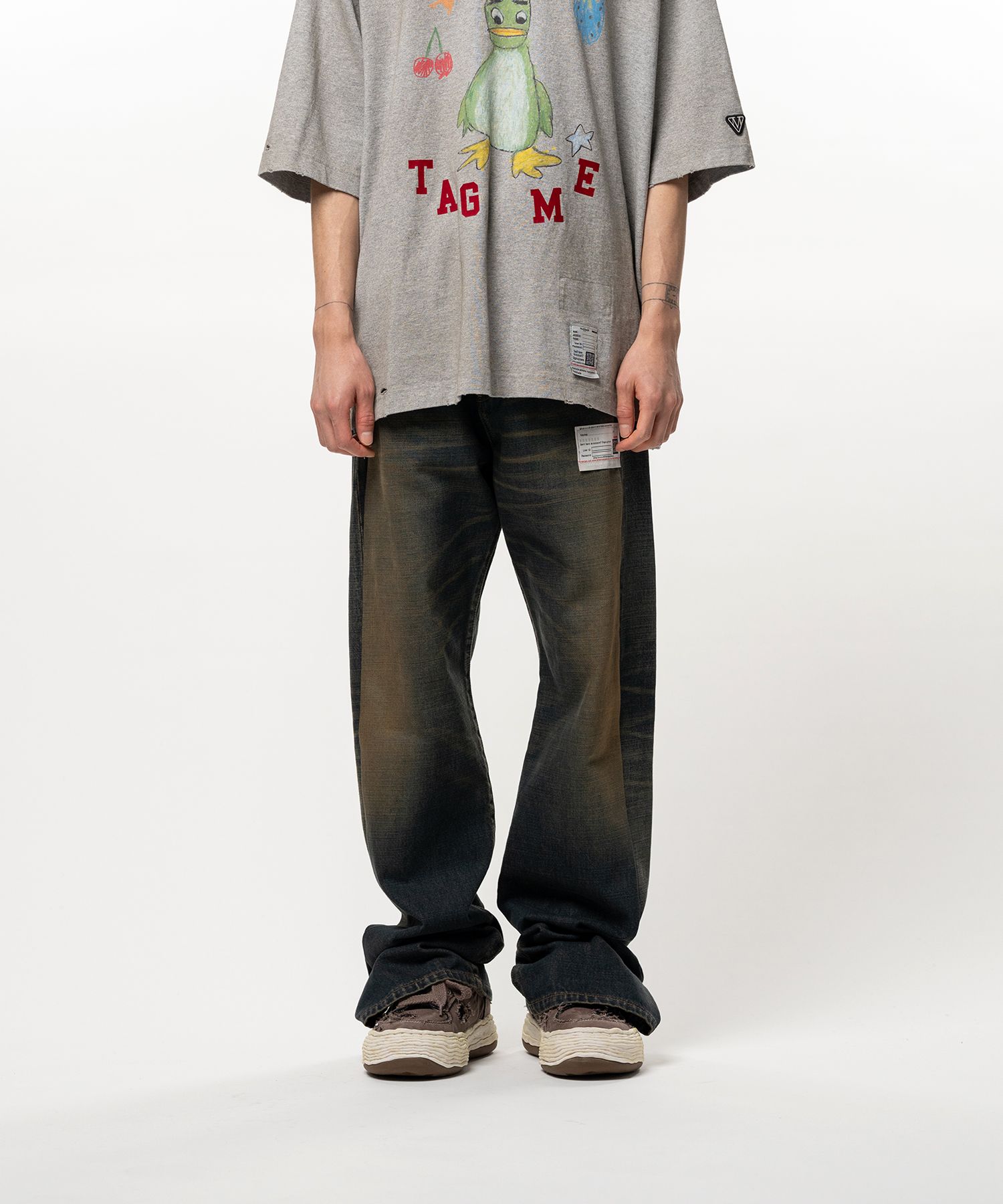 Folded Denim Pants