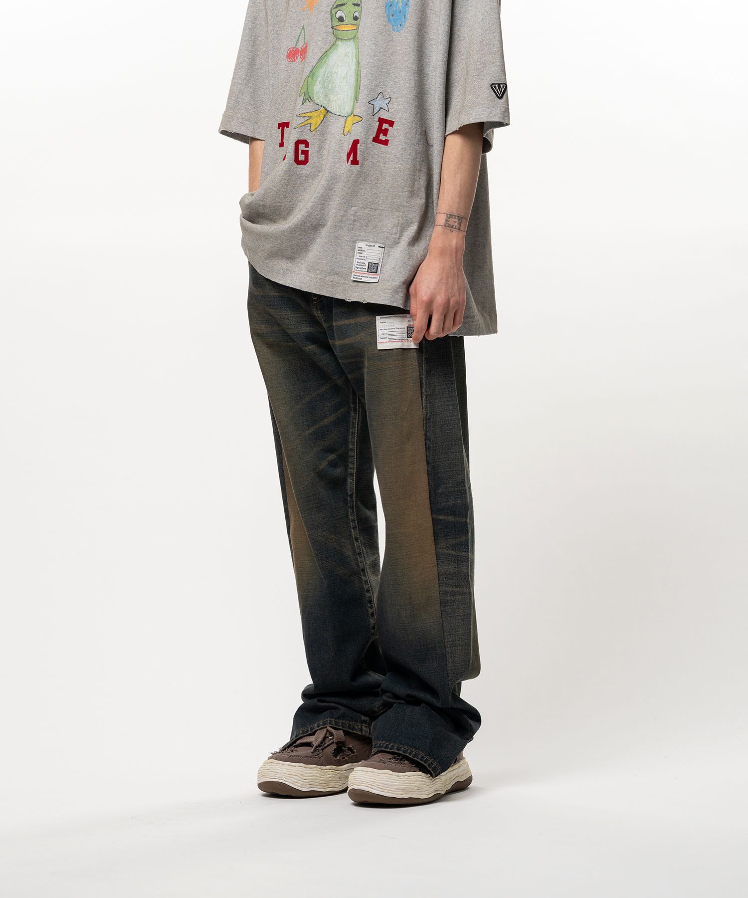 Folded Denim Pants
