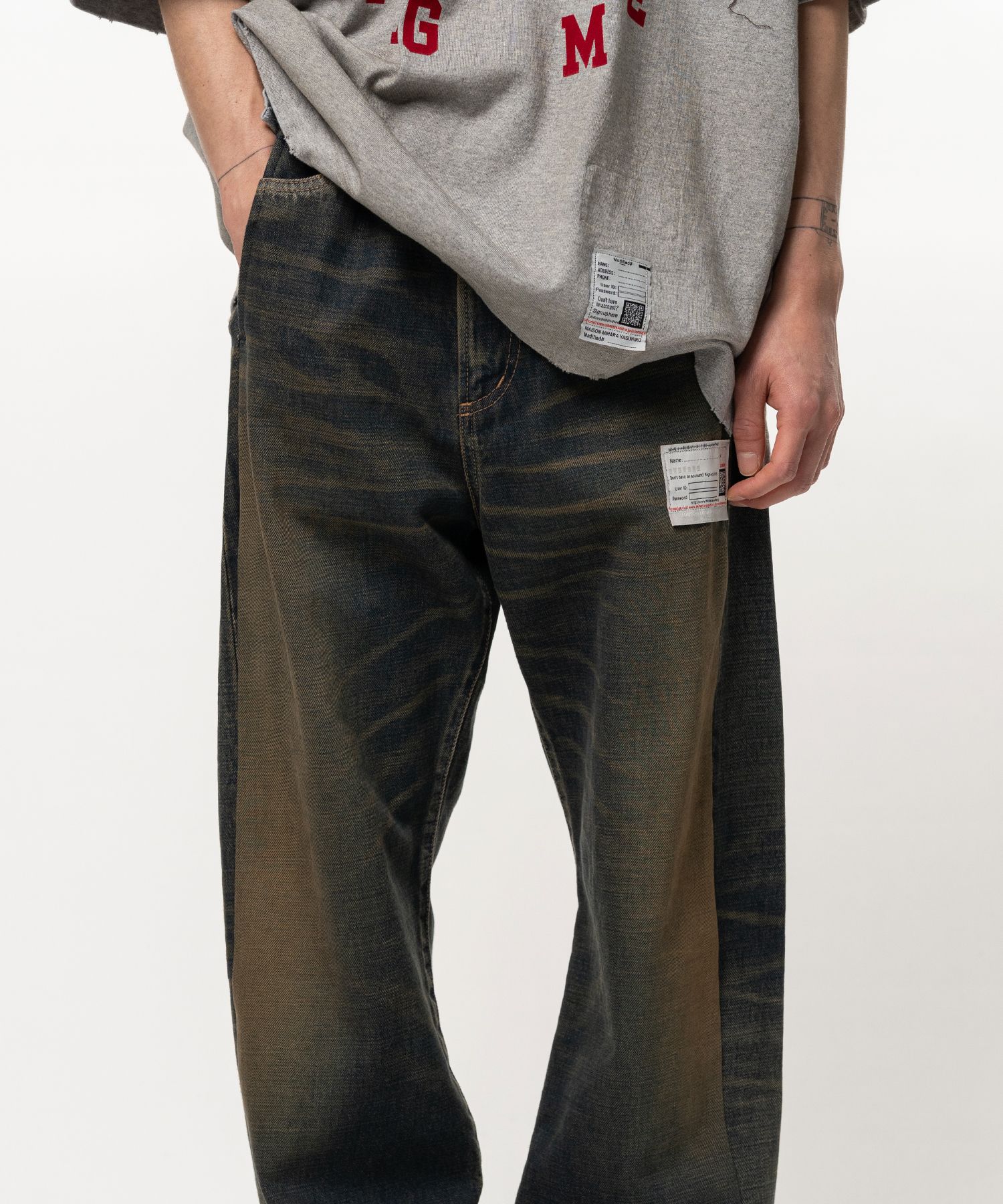 Folded Denim Pants