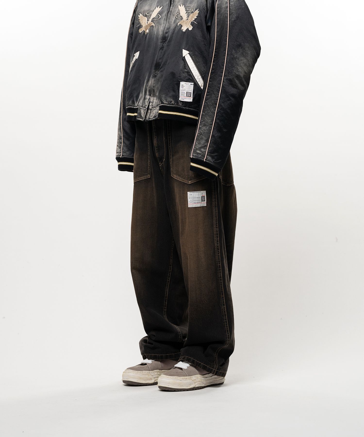 Sweat Layered Denim Pants