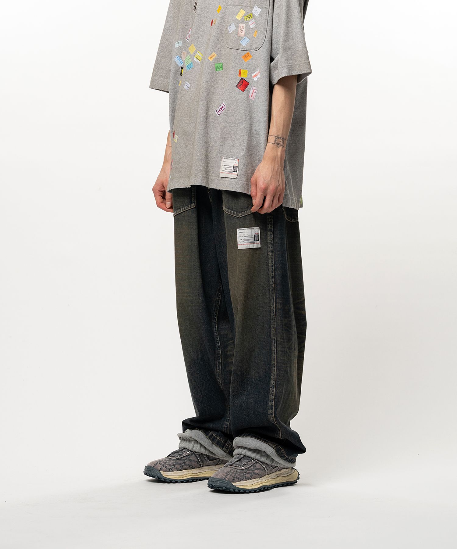 Sweat Layered Denim Pants