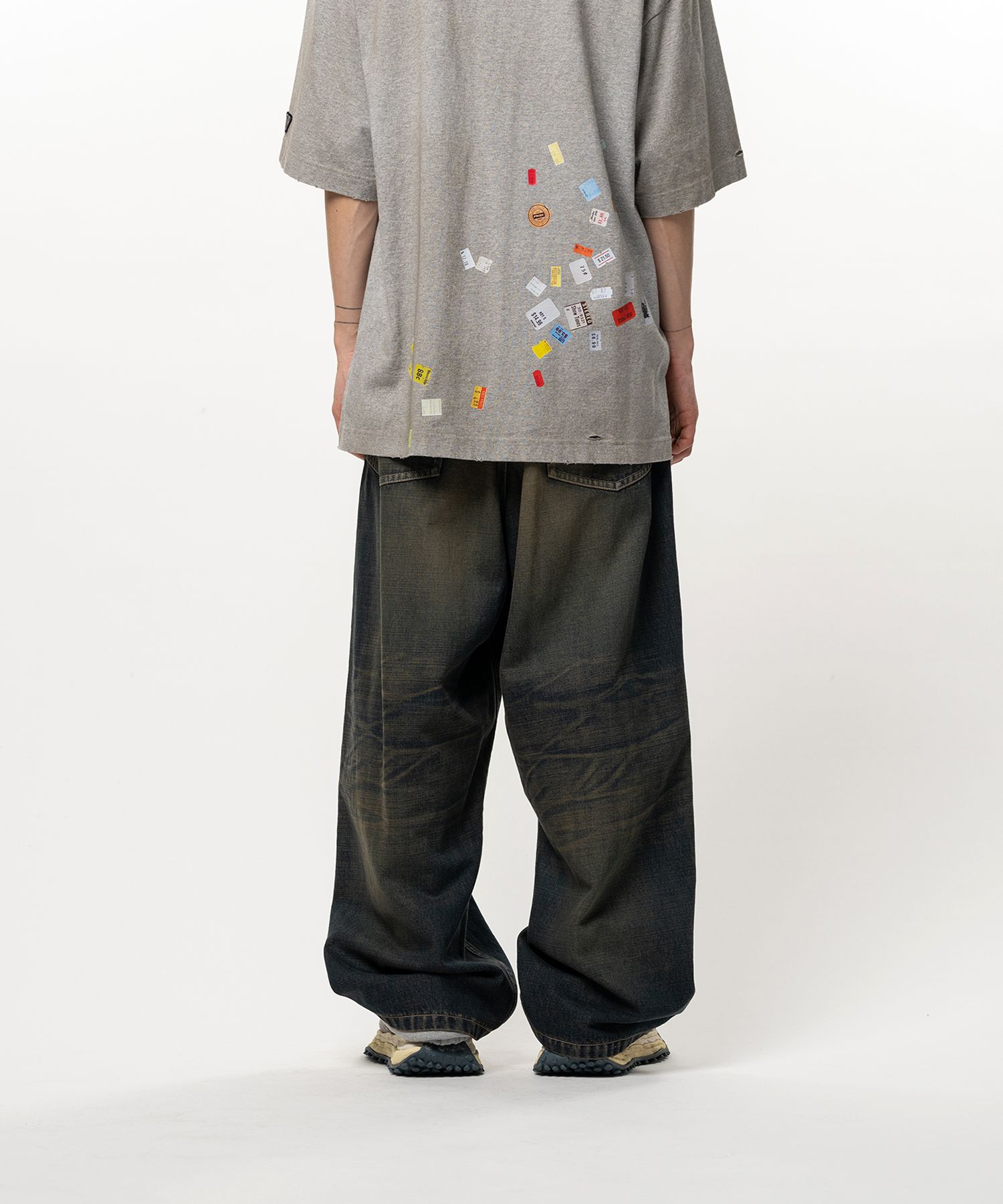 Sweat Layered Denim Pants