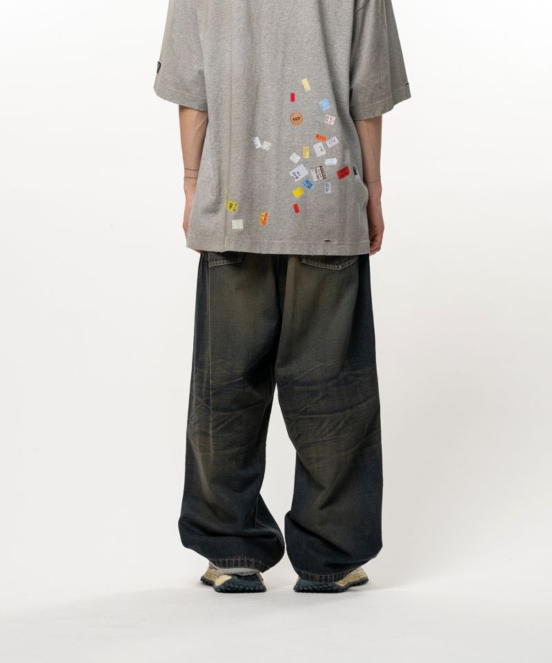 Sweat Layered Denim Pants